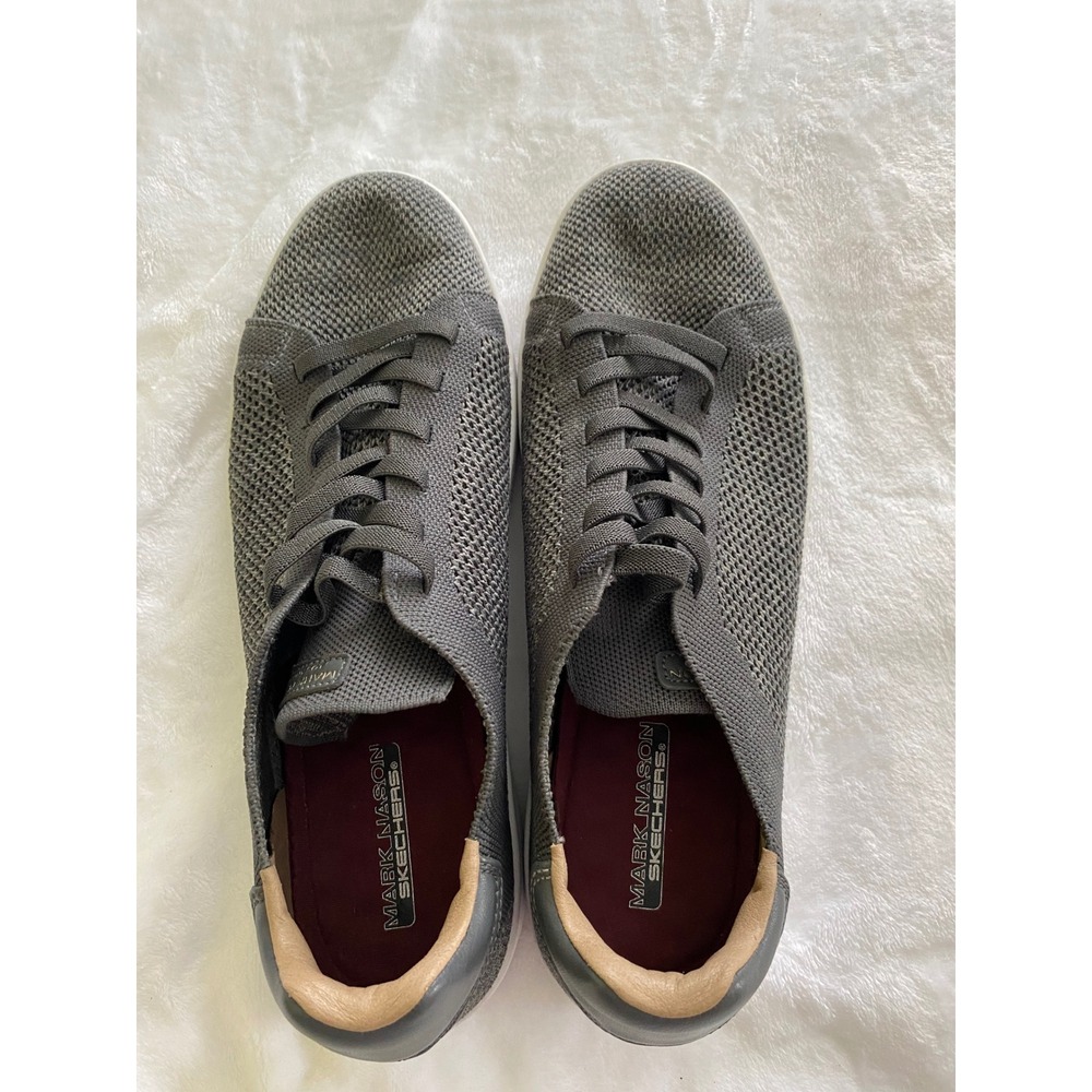 Mark Nason Skechers Sneakers Mens 12 Grey Knit Lace Up Casual Shoes 222111